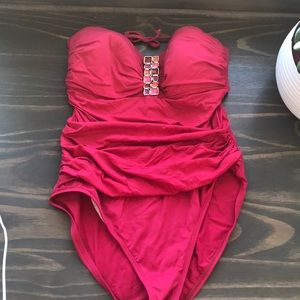 La Blanca Halter or strapless one piece.